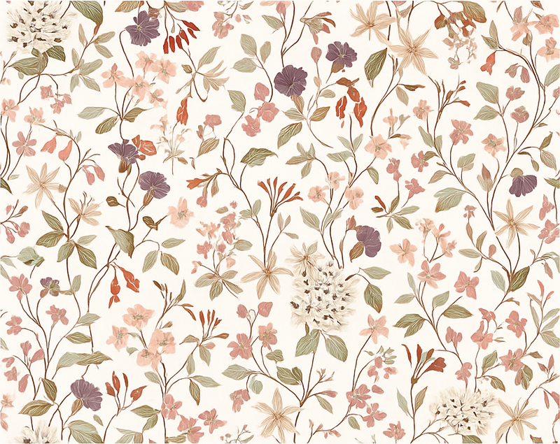 Bedroom vinyl rug pink flower pattern - TenStickers