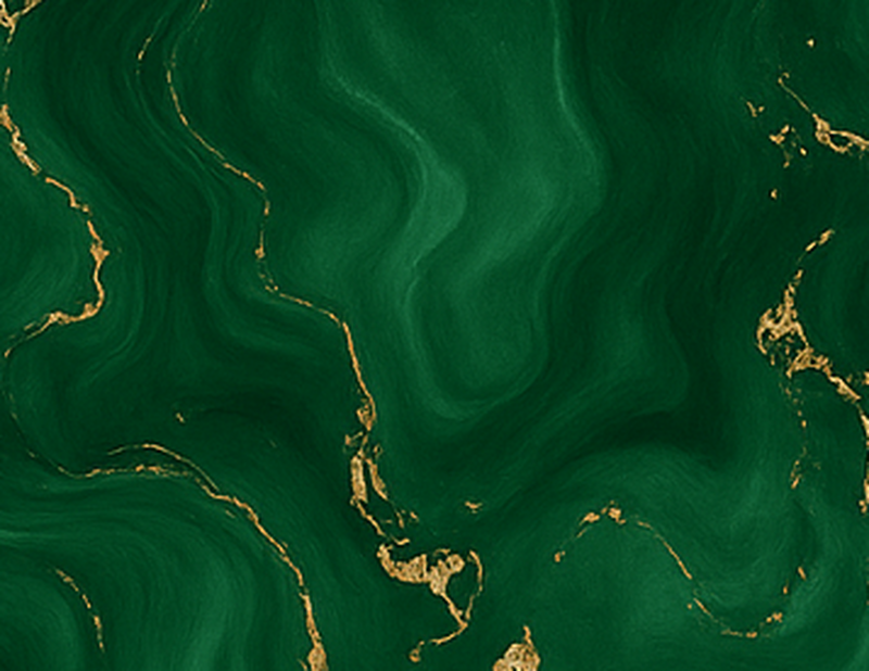 Emerald green with gold marble bedroom vinyl rug - TenStickers