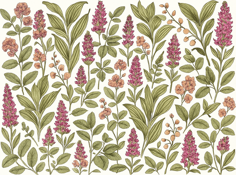 Bedroom vinyl rug in vibrant botanical design - TenStickers