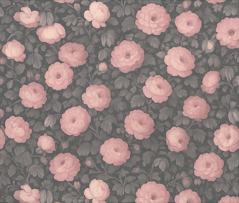 Bedroom vinyl rug in old pink floral design - TenStickers