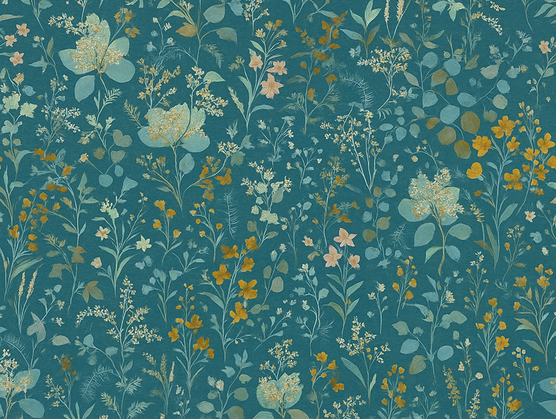 Bedroom vinyl rug in blue vintage floral design - TenStickers