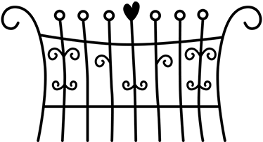 Bedroom vinyl rug heart fence design - TenStickers
