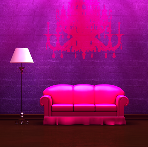 Bedroom vinyl rug decorative sofa and lamp - TenStickers