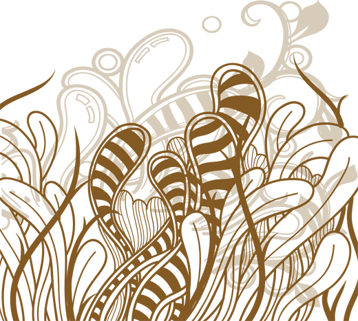 Bedroom vinyl rug abstract plant design - TenStickers