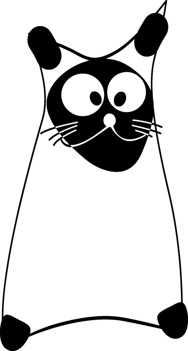 Bedroom vinyl rug white line cat design - TenStickers