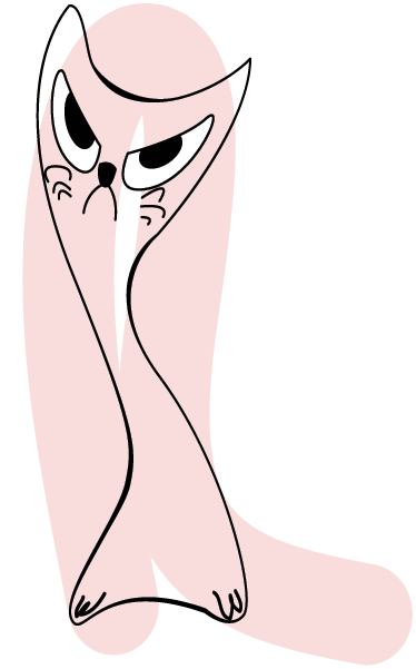 Bedroom vinyl rug pink cat outline design - TenStickers