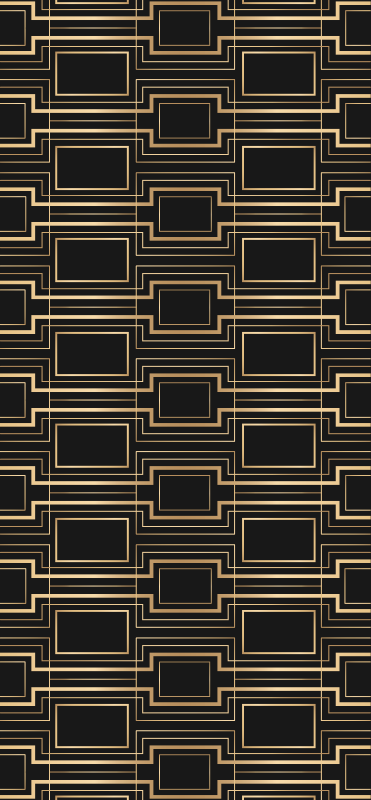 Office vinyl rug with gold frame art decor design - TenStickers