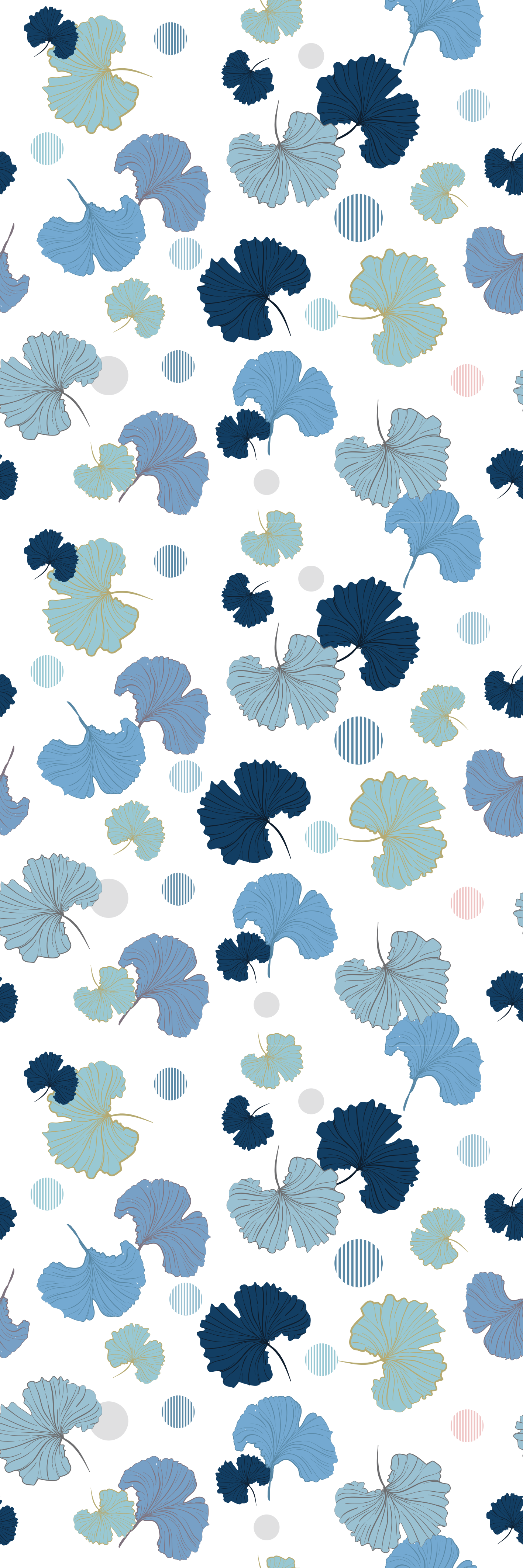 Office vinyl rug blue ginkgo leaf - TenStickers