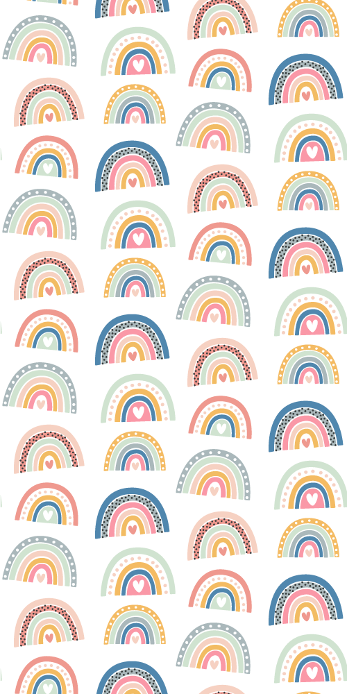 Bedroom vinyl rug with colorful minimalist rainbows - TenStickers