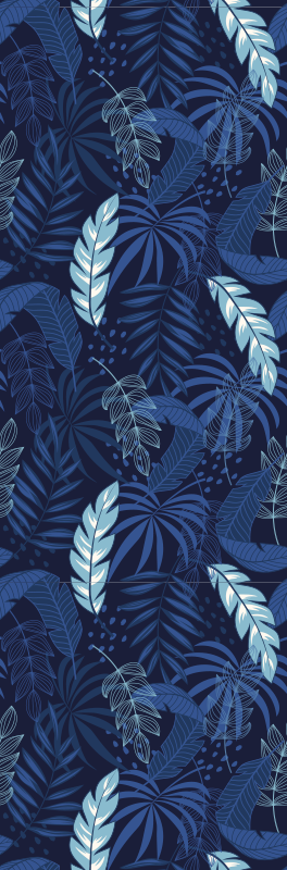 Bedroom vinyl rug blue maranta and panther - TenStickers