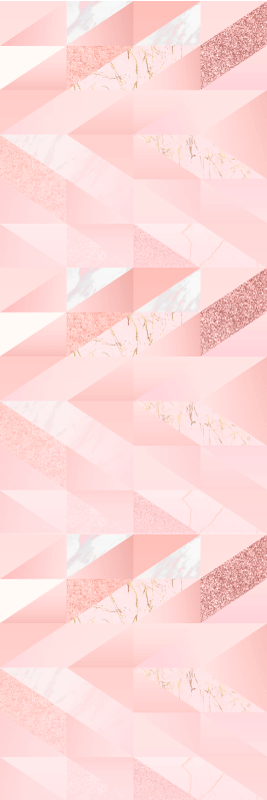 Bedroom vinyl rug with feminine pink geometric design - TenStickers