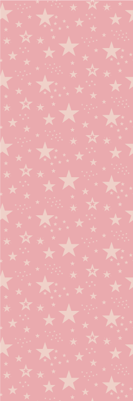 Bedroom vinyl rug with light pink stars on dark pink - TenStickers