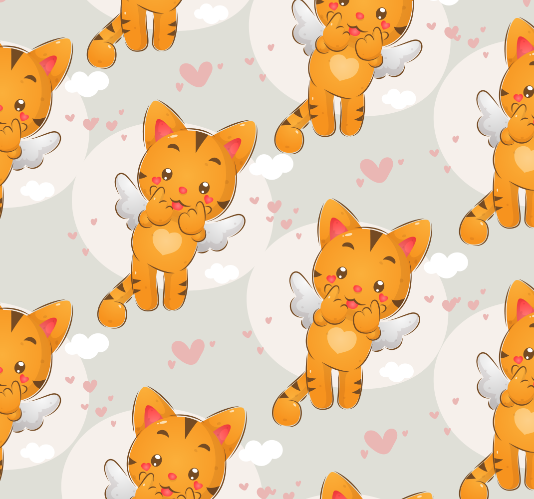 Bedroom vinyl rug with adorable flying kittens - TenStickers
