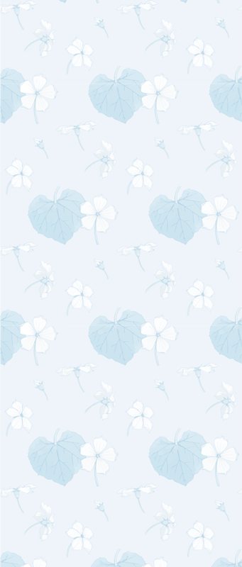 Bedroom vinyl rug with 80's scenic floral blue design - TenStickers