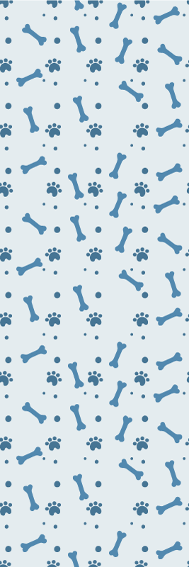 Bedroom vinyl rug with blue dog bones pattern - TenStickers