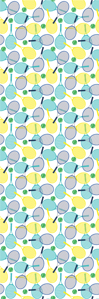 Bedroom vinyl rug with vibrant racket designs - TenStickers