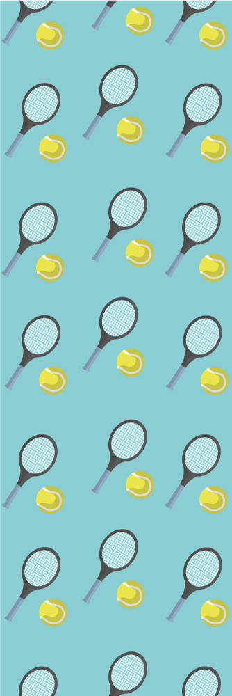 Bedroom vinyl rug with tennis rackets and balls pattern - TenStickers