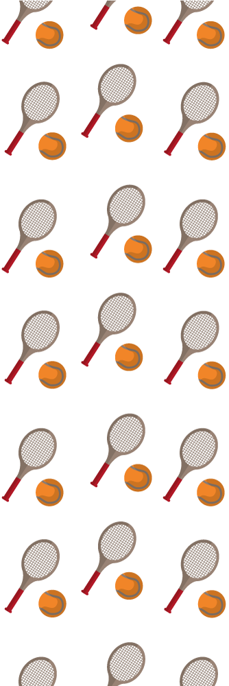 Bedroom vinyl rug with tennis rackets and balls - TenStickers