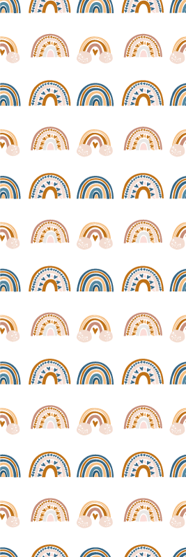 Bedroom vinyl rug with hand drawn autumn rainbow - TenStickers