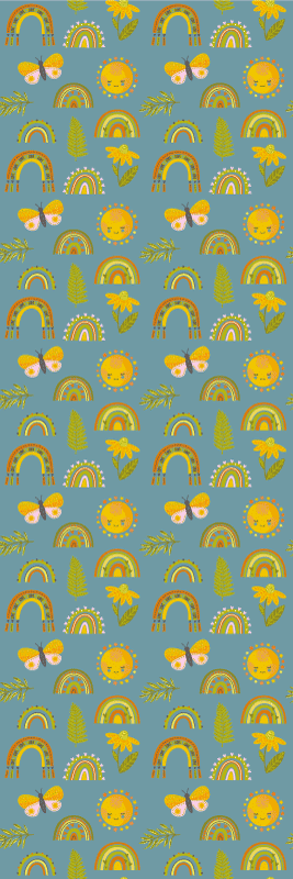 Bedroom vinyl rug with messy bold hand-drawn pattern - TenStickers