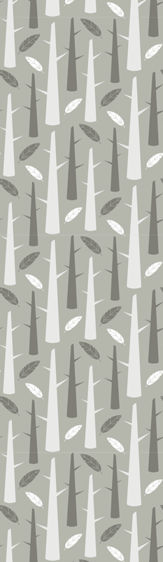 Bedroom vinyl rug with gray nordic branches - TenStickers