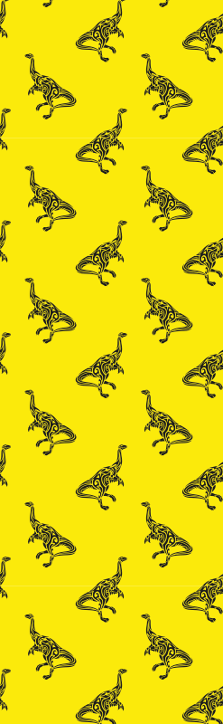 Bedroom vinyl rug brachiosaurus symbols on yellow - TenStickers