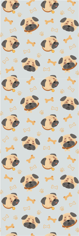 Bedroom vinyl rug with british bulldog puppies pattern - TenStickers