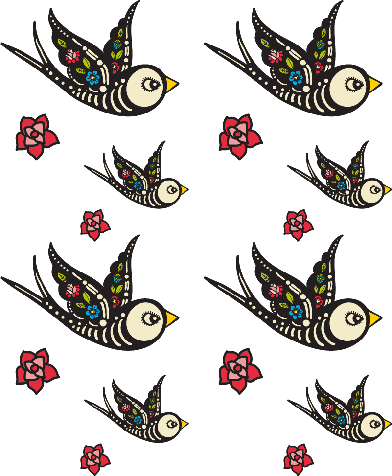 Bedroom vinyl rug mexican little birds - TenStickers