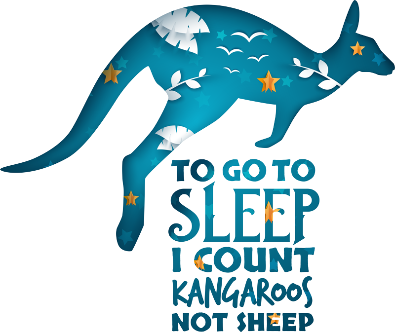 Bedroom vinyl rug sleepy count kangaroo - TenStickers
