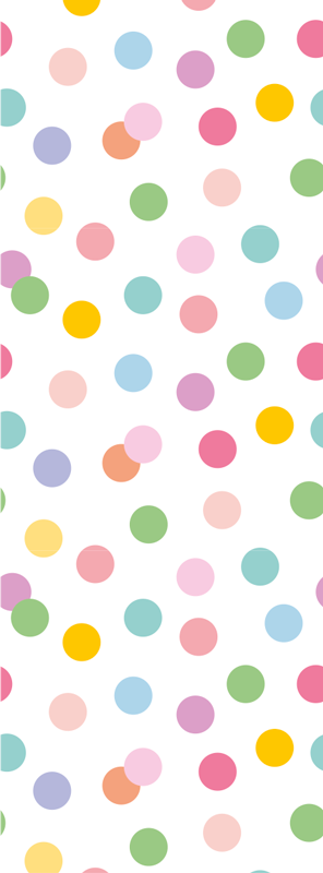 Nordic vinyl rug with colorful painted dots on white - TenStickers