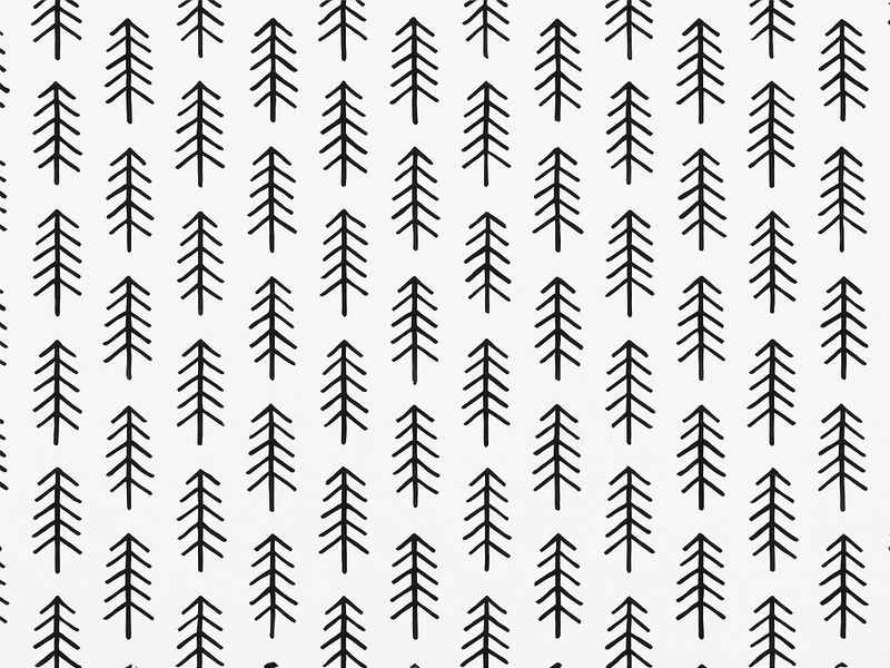 Nordic vinyl rug black ink pines - TenStickers