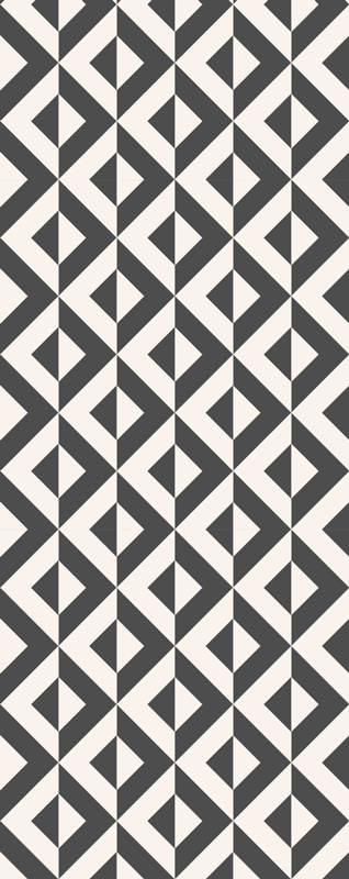 Nordic vinyl rug in geometric black and white - TenStickers