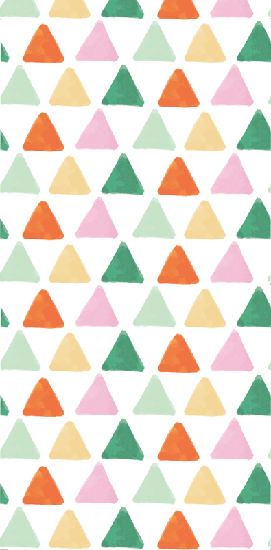 Nordic vinyl rug in pastel triangle pattern - TenStickers