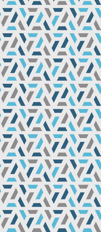 Nordic vinyl rug in blue and green geometric pattern - TenStickers