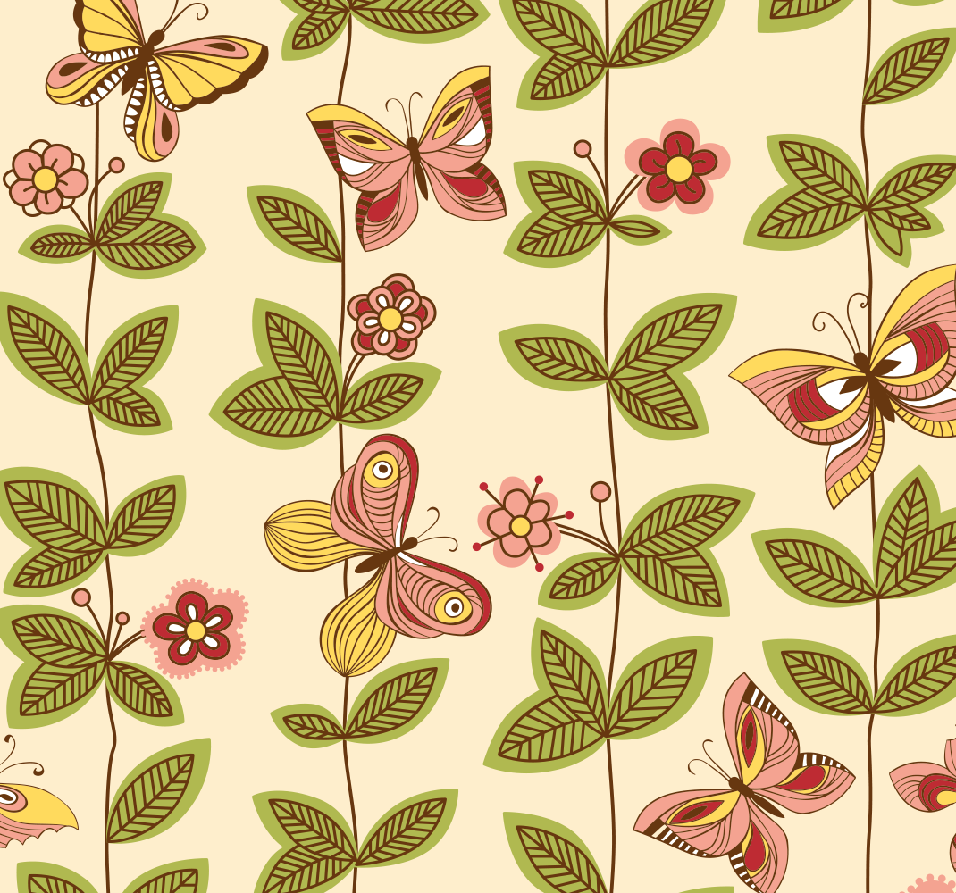 Nature vinyl rug butterflies - TenStickers
