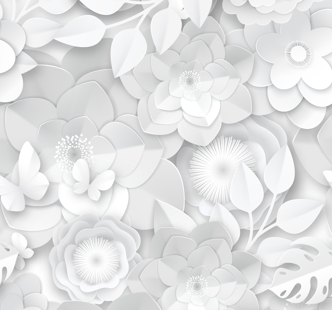 Nature vinyl rug with 3d white flowers design - TenStickers