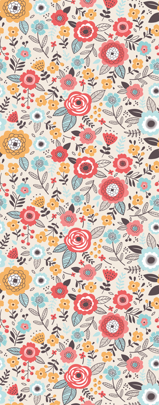 Flowerprint ditsy nature vinyl rug - TenStickers