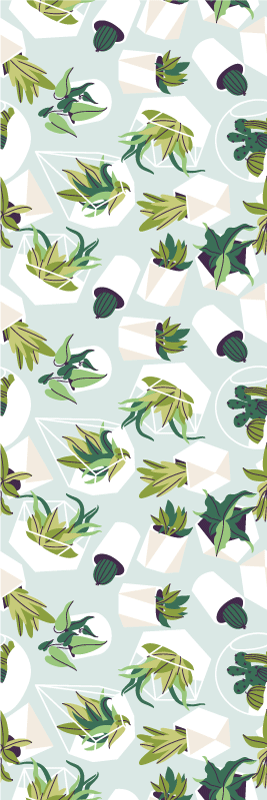 Nature vinyl rug with green cactus design - TenStickers