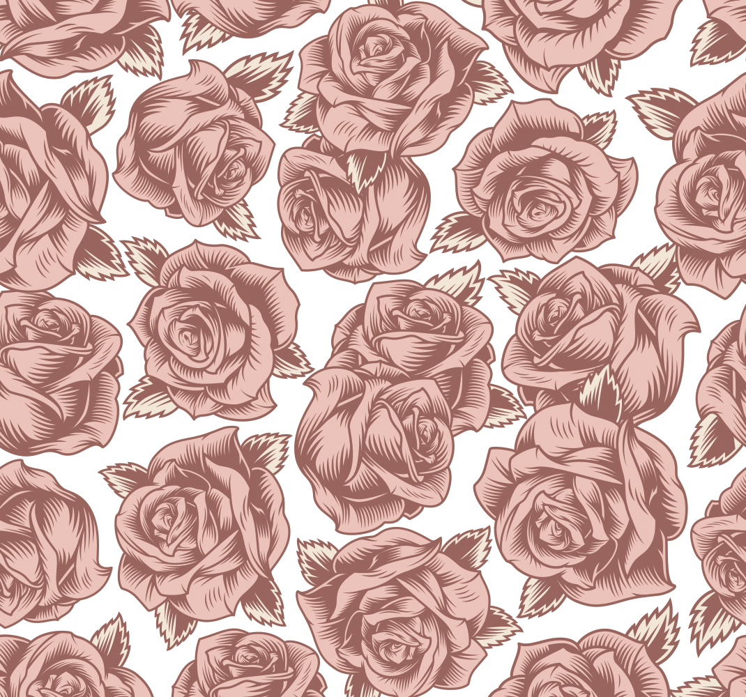 Nature vinyl rug retro roses design - TenStickers