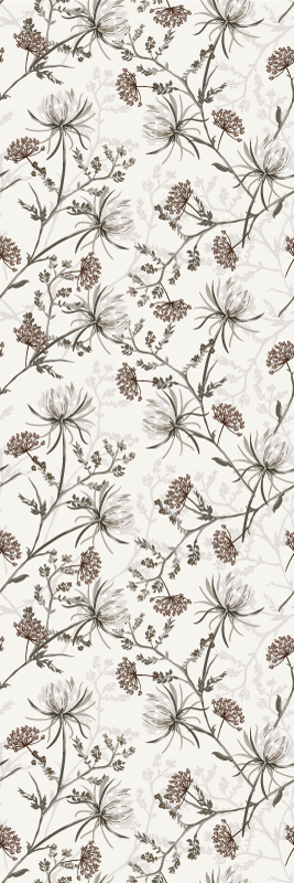 Nature vinyl rug with vintage beige flowers design - TenStickers