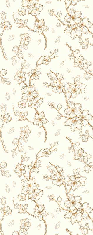 Nature vinyl rug cream flower cherry blossom - TenStickers