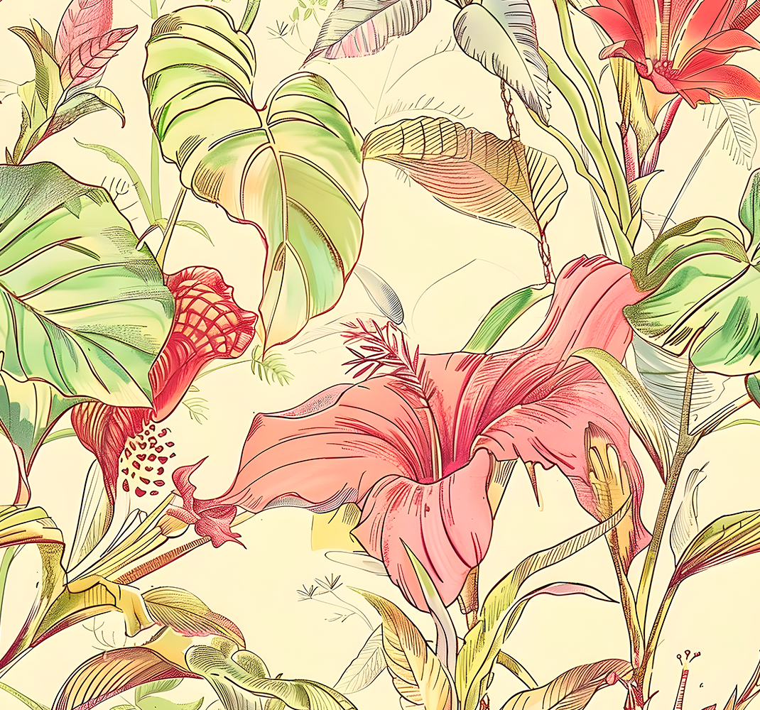 Nature vinyl rug with english floral design - TenStickers