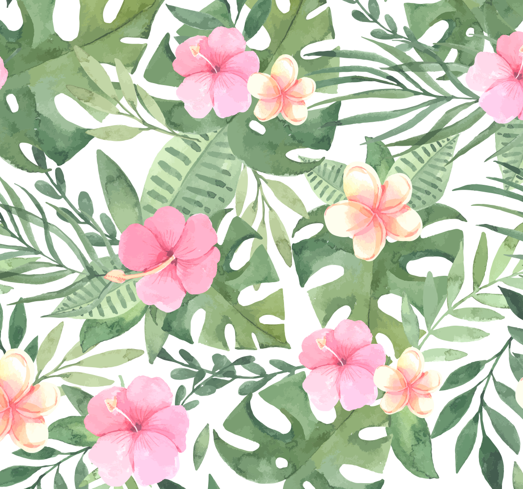 Nature vinyl rug with floral tropical design - TenStickers