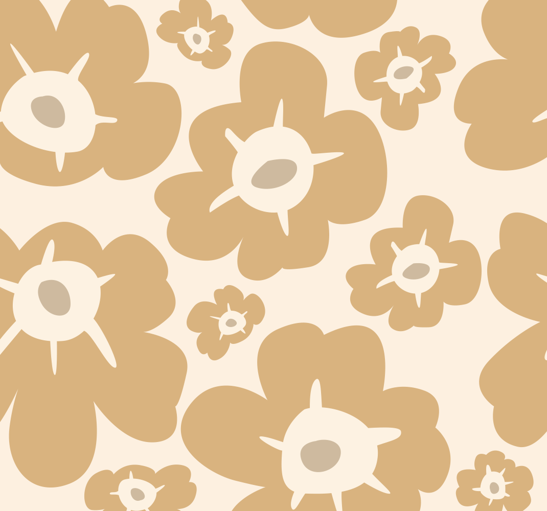 Nature vinyl rug beige poppies - TenStickers