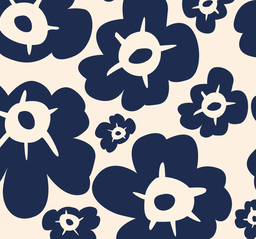 Nature vinyl rug in dark blue poppy - TenStickers