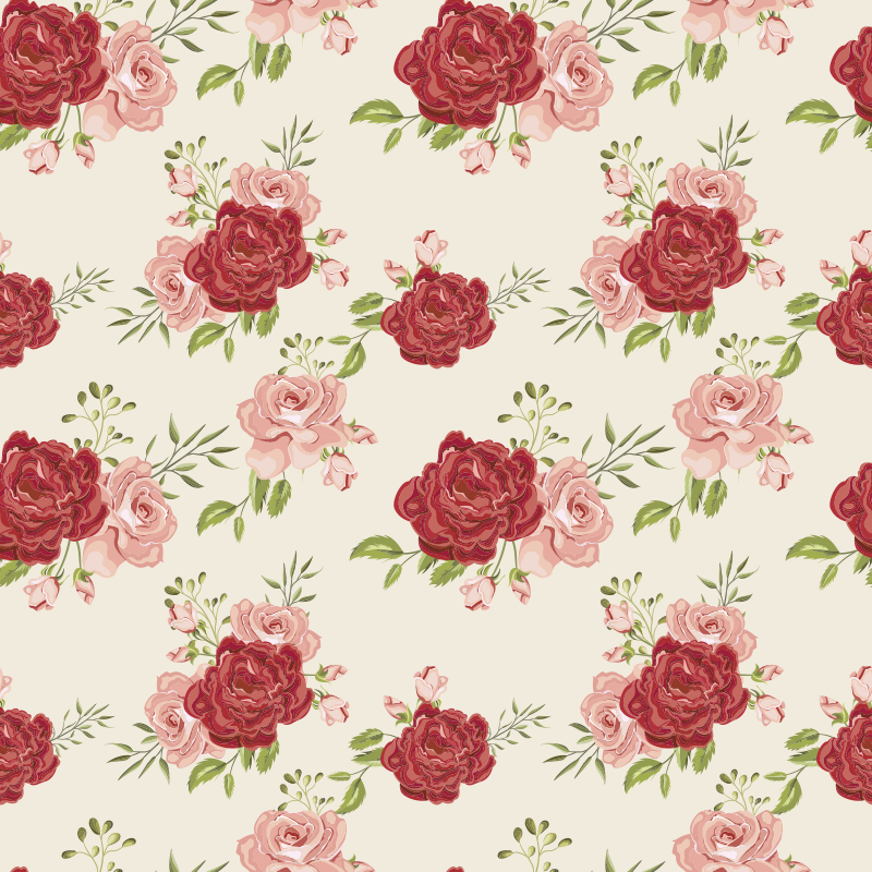 Nature vinyl rug with elegant roses - TenStickers