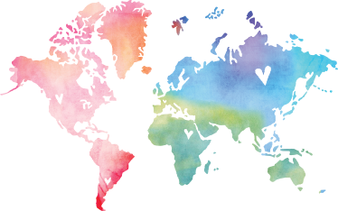 World map vinyl rug watercolor texture color - TenStickers