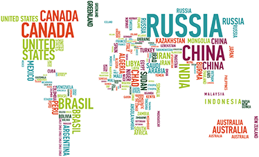 World map vinyl rug colorful country design - TenStickers