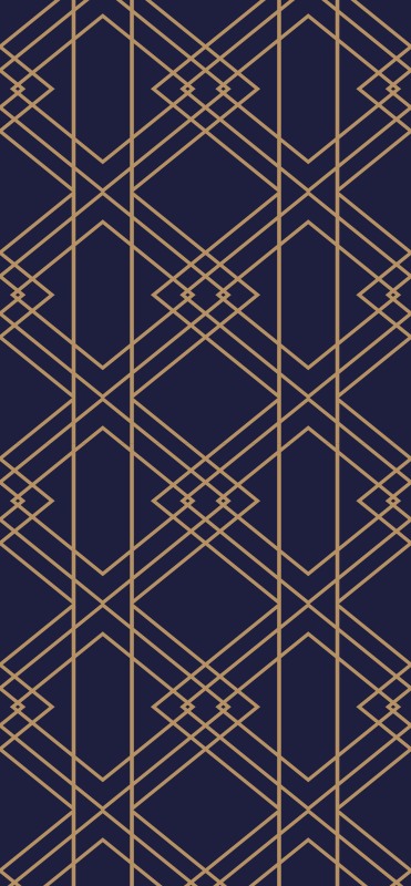 Vintage vinyl rug with golden interlaced squares pattern - TenStickers