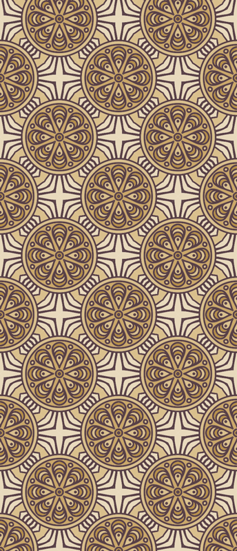 Vintage vinyl rug in damask circle design - TenStickers